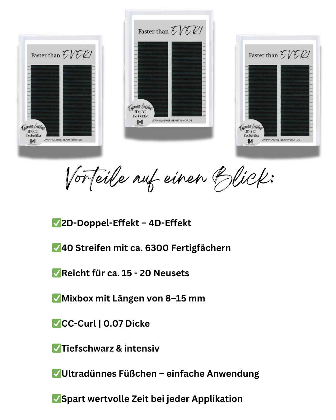 2D - Double Effect | Express Lashes | ca. 6300 Fertigfächer | 0.07