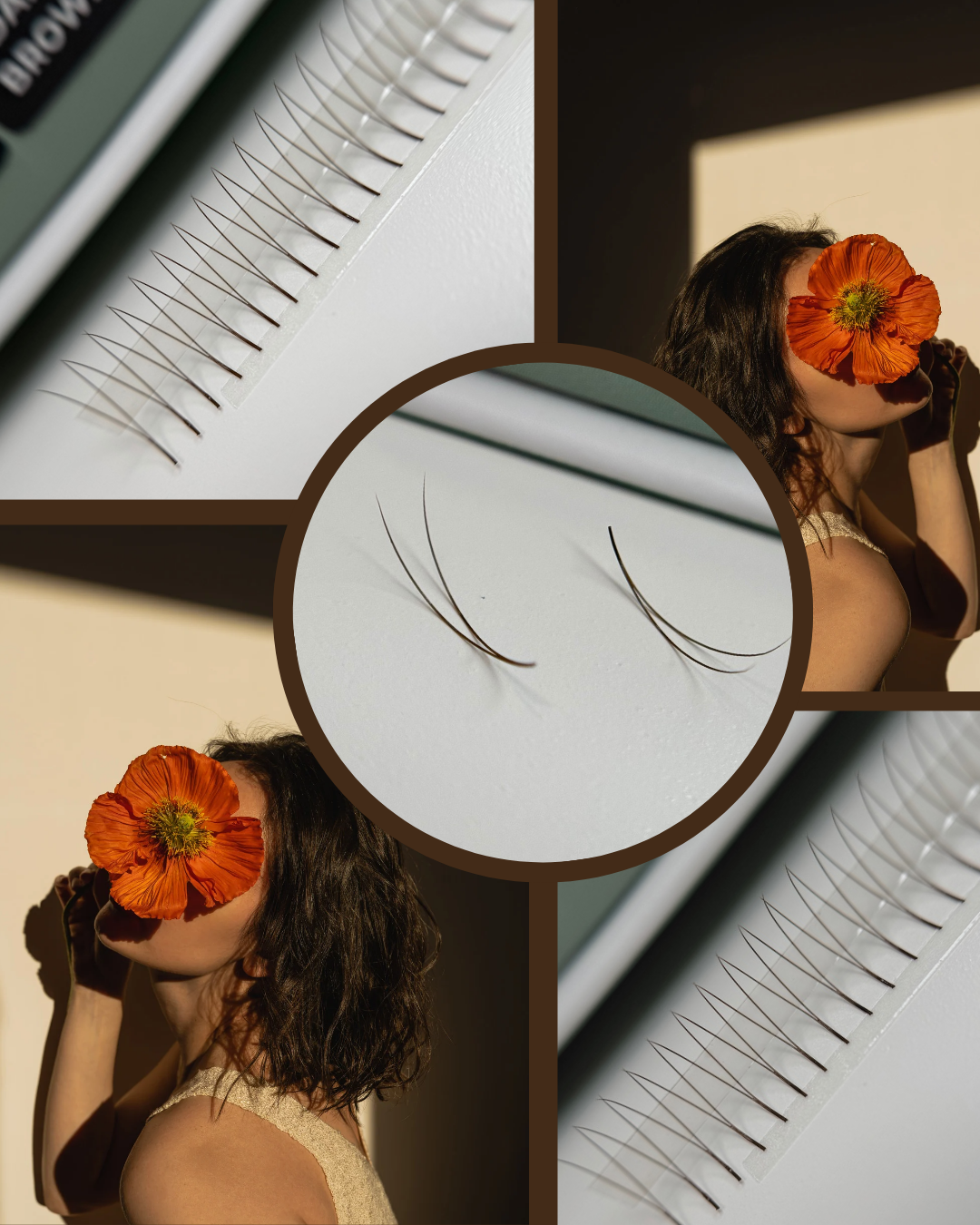 2D Fertigfächer | Dark Brown | auf Kleberstreifen